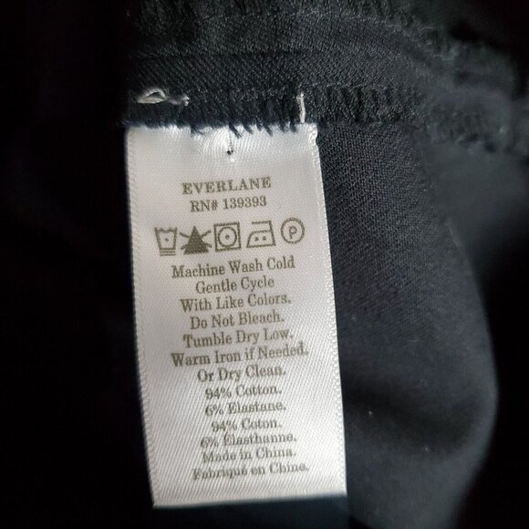 Everlane Womens The Side-Zip Stretch Cotton Pant Size 4 Black Work Ankle Pants - Picture 13 of 16